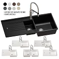 Variety of Granite Sinks Featuring 5 Sizes Shapes 8 Materials and Faucet
