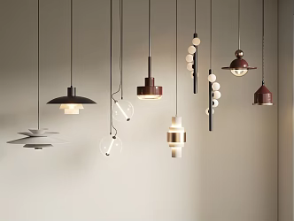 Modern cream art chandelier 3d model