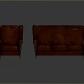 Vintage Brown Leather Sofa And Armchair Furniture Set For Living Room