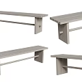 Modern Wooden Benches With Simple Design And Solid Structure For Indoor Use 3d model