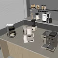 Stylish Modern Kitchen Interior With Countertop Coffee Machine Juicer Blender Appliances