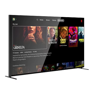 Smart TV Displaying Streaming Shows on My List Interface with Popular Series and Entertainment 3d model