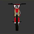 Racing Red Off Road Motorcycle With 5 15 Number Graphics Black Seat And Tires