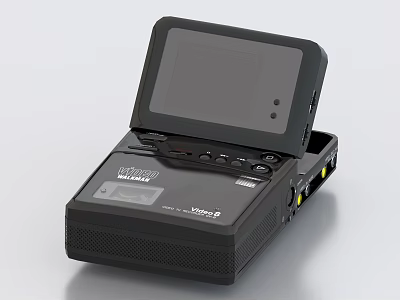 Black Portable VHS Video Player With Open Screen And Control Buttons For Household Use 3d model