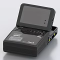 Black Portable VHS Video Player With Open Screen And Control Buttons For Household Use