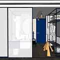 Modern Bedroom Living Room Space With Sofa Bed Pendant Lights And Window Decor