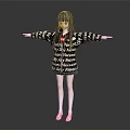 Virtual Anime Character Girl With Black Hair Wearing Loose Only My Memes Jacket Arms Outstretched