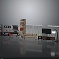 Modern Living Room Furniture Design With Sofa TV Stand Bookcase And Chair