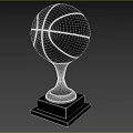 Golden Basketball Shaped Trophy on Black Base for Sports Championship Award