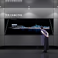 Real Time Projection Monitoring System With Holographic 3D Display And Person Viewing City Night View