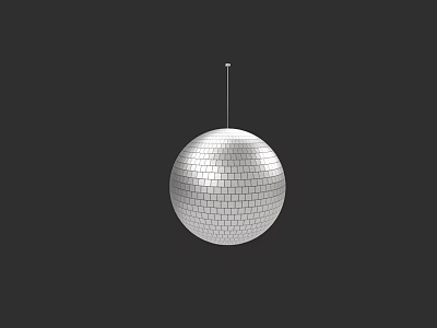 Artistic Silver Reflective Sphere Sculpture Carving With Tile Design Hanging Decor 3d model