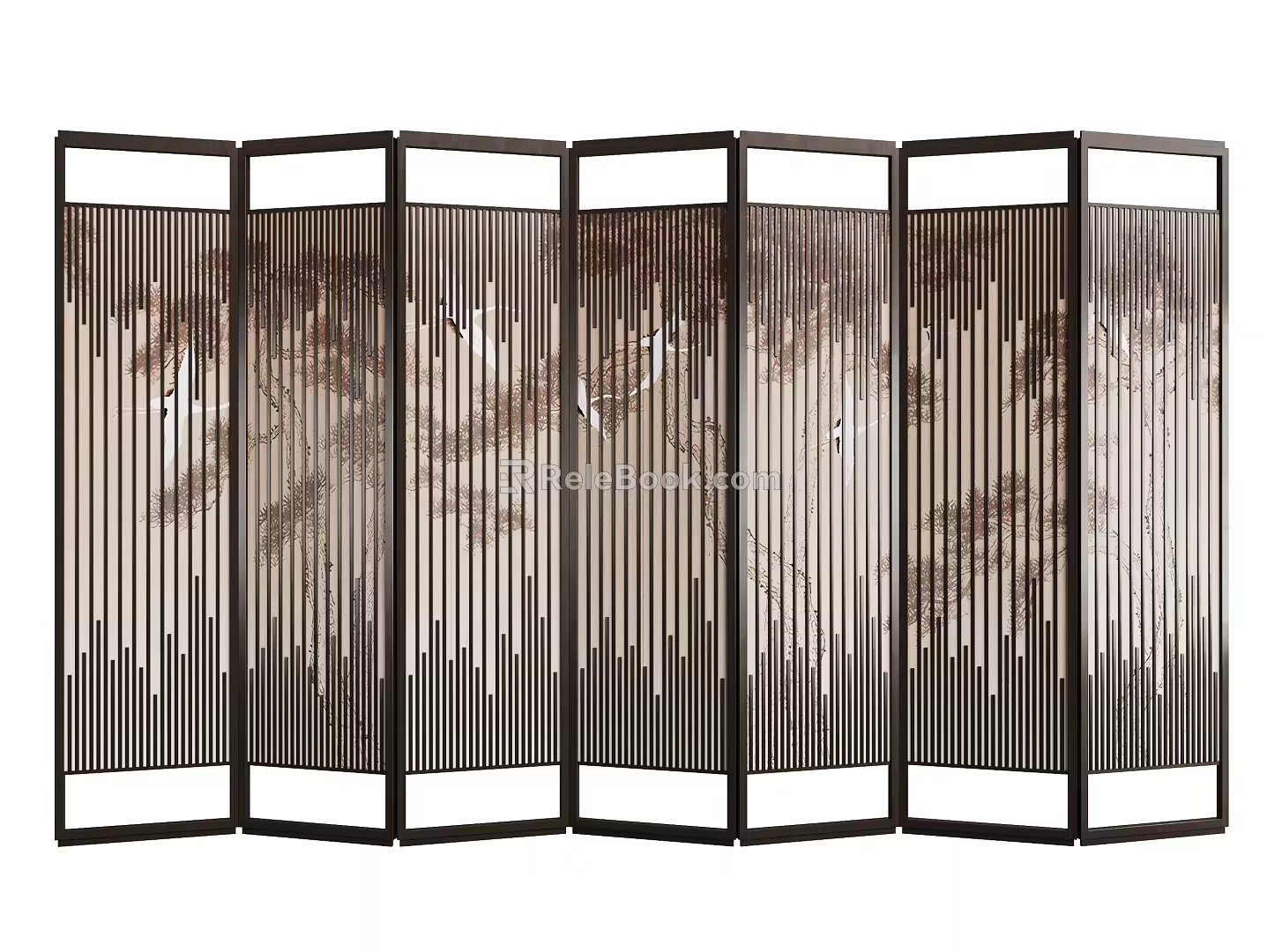 New Chinese-style screen partition 3d model