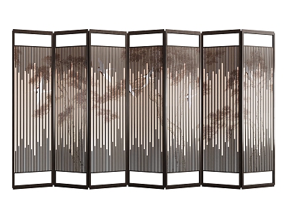 New Chinese-style screen partition 3d model