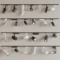 Various Track Mounted Black and White Downlights and Spotlights for Lighting