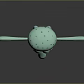Squidward Tentacles 3D Animated Character With Light Green Body Orange T-Shirt And Outstretched Arms