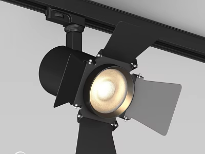 Modern Black Track Mounted Adjustable Downlight Spotlight Ceiling Fixture With Warm Light 3d model