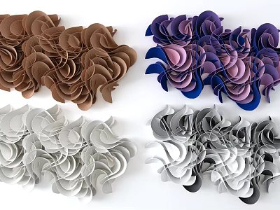 Modern Wall Decor With Layered Wave Design And Multicolor Options For Home Interior 3d model