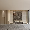 Modern Front Desk Reception Interior With Stone Feature Wall Wooden Panels And Glass Windows