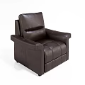 Brown And Black Leather Massage Chair With Reclining Function And Comfortable Design 3d model