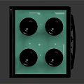 Green Gas Stove Oven Kitchen Appliance With Modern Design And Functional Features