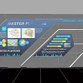 Master Planning Exhibition Hall with Interactive Charts Maps and Data Visualization Displays 3d model