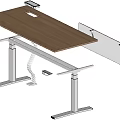 Modern Office Desk With Wooden Top And Metal Legs For Workspace