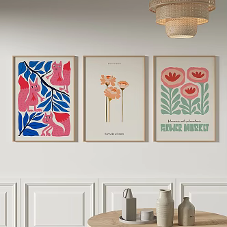 Modern Simple Nordic Art Decorative Painting 3d model