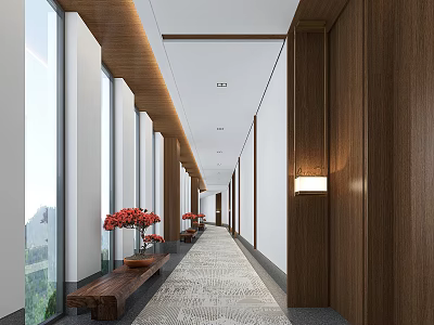 Modern Away Hotel Away 3d model