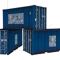 Blue Industrial Shipping Containers Stacked For Heavy Duty Storage And Transport
