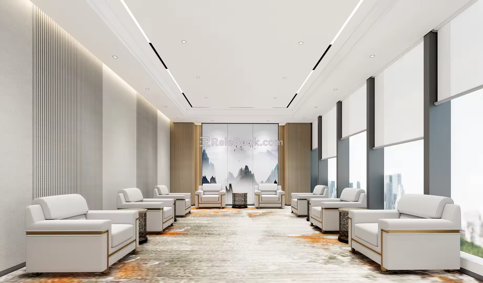 New Chinese Reception Room VIP Reception Room 3d model