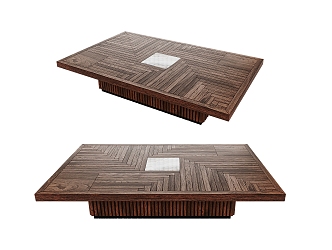 -Ji Tea Table Tea Table Solid Wood Tea Table Log Tea Table Middle Ancient Tea Table 3d model