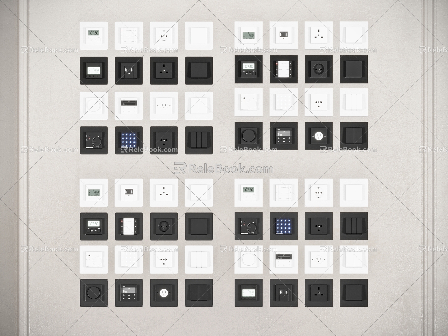 Switch panel combination three-hole socket five-hole socket model