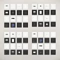 Switch panel combination three-hole socket five-hole socket 3d model