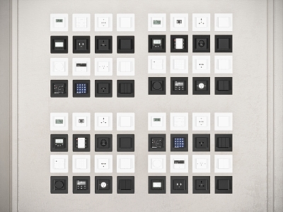 Switch panel combination three-hole socket five-hole socket 3d model