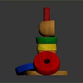 Colorful Wooden Stacking Rings Educational Toy For Kids With Stacked Design