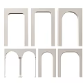 Assorted Interior Door Frames Including Rectangular Arched And Column Designs 3d model