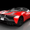 Red Luxury Convertible Sports Car With Sleek Design And Alloy Wheels
