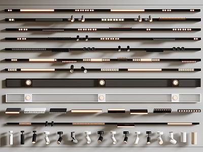 Modern Lighting Fixtures Combination With Various Styles Different Lengths And Decorative Designs For Home Interior 3d model