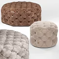 Tufted Leather Stools In Brown Gray And Beige Round Designs For Home Decor