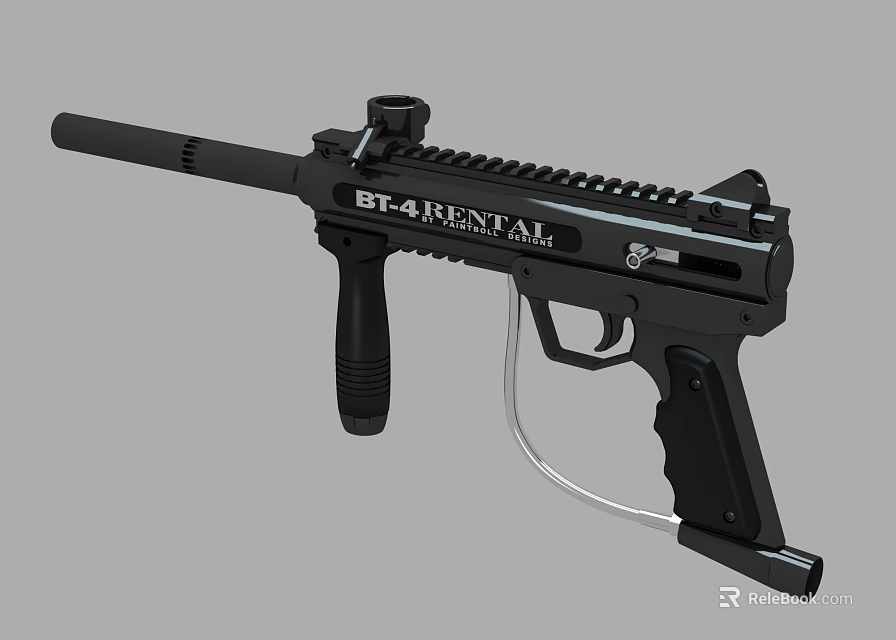 Modern Tactical Black Gun With Rail System And Ergonomic Grip Design 3d model 