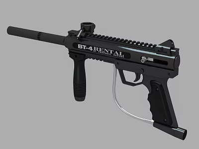 Modern Tactical Black Gun With Rail System And Ergonomic Grip Design 3d model