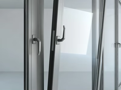 Modern Casement Window With Aluminum Frame Glass Panel And Secure Handle 3d model