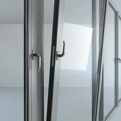 Modern Casement Window With Aluminum Frame Glass Panel And Secure Handle 3d model
