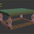 Wooden Square Table Design With Carved Legs And Square Base Structure