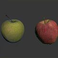 Fresh Yellow And Red Apples Placed On Black Surface With Reflection
