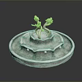 Turquoise Multi tiered Fountain Design With Dragon Sculptures Round Base And Decorative Dots