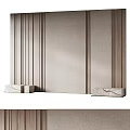 Stylish Bed Background Wall Design With Vertical Wooden Strips And Textured Neutral Panels