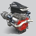 car engine engine car accessories 3d model