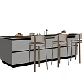 Bar chair combination 3d model