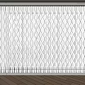 White Wavy Pattern Venetian Blinds For Window In Modern Interior With Soft Light 3d model